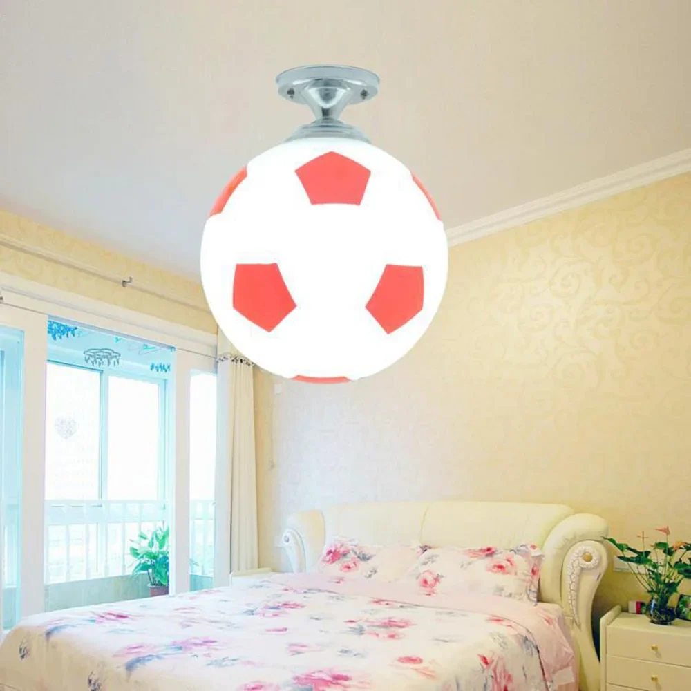 Ballon de Football LED plafonniers 220V E27 Football Bar Club plafonnier créatif enfants garçon chambre décoration luminaire - Image 9