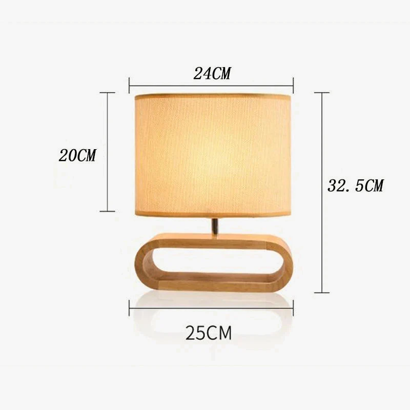 Base en bois nordique lampe de table abat-jour en tissu lampes de table pour salon chambre chevet lampe de bureau lampes de lecture luminaire E27 - Image 5