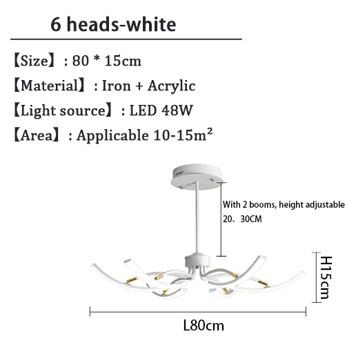 Black Chandelier Iron Dimmable Lamp Design, Suitable For Bedrooms, Living Rooms, Dining Rooms, Kitchens, Adjustable Chandeliers - Image 12