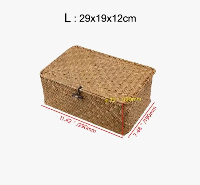 boîte de rangement tissée en jonc de mer pour produits de bain - Image 7