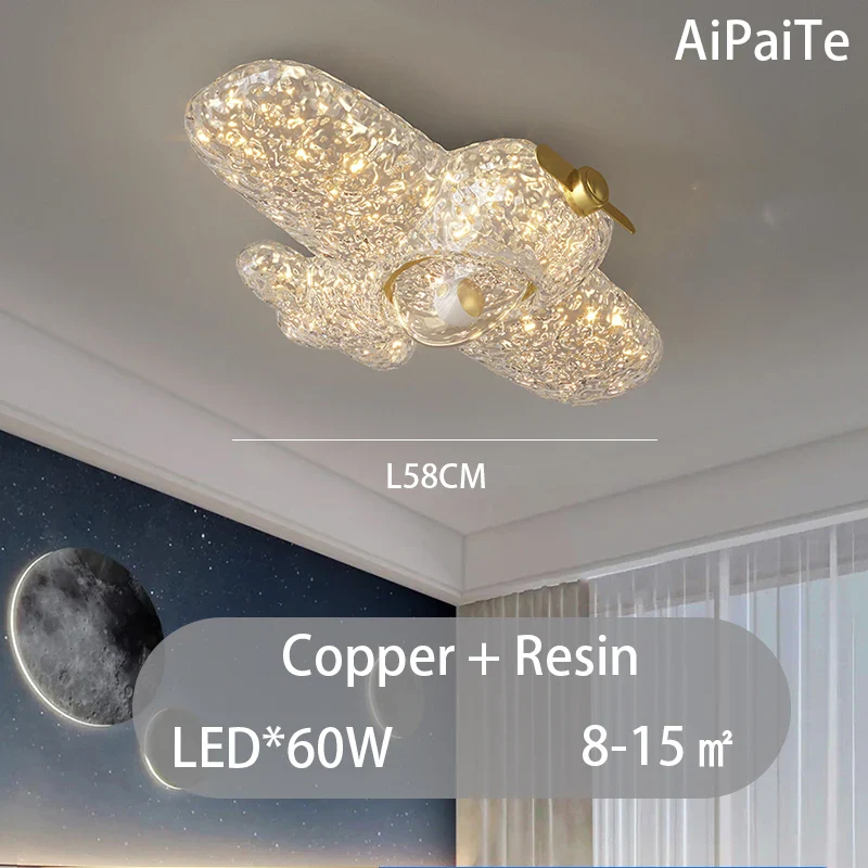 BOSSEN Scandinavian Dining Room Ceiling Pendant Light for Bedroom, Living Room Room Decoration, Gold Foil Resin Lamps and Light - Image 12