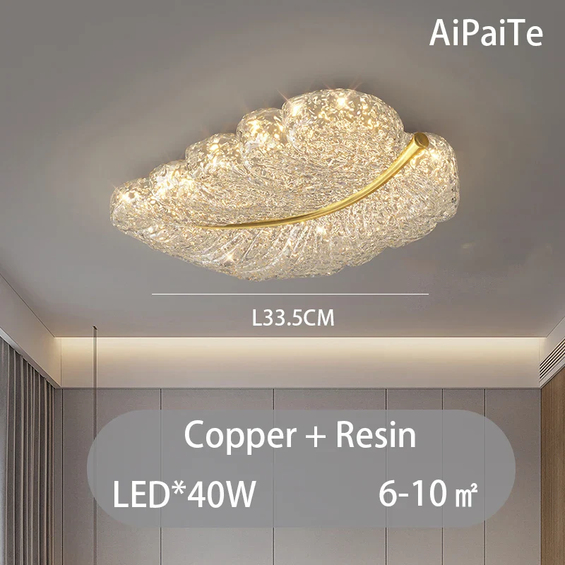 BOSSEN Scandinavian Dining Room Ceiling Pendant Light for Bedroom, Living Room Room Decoration, Gold Foil Resin Lamps and Light - Image 13