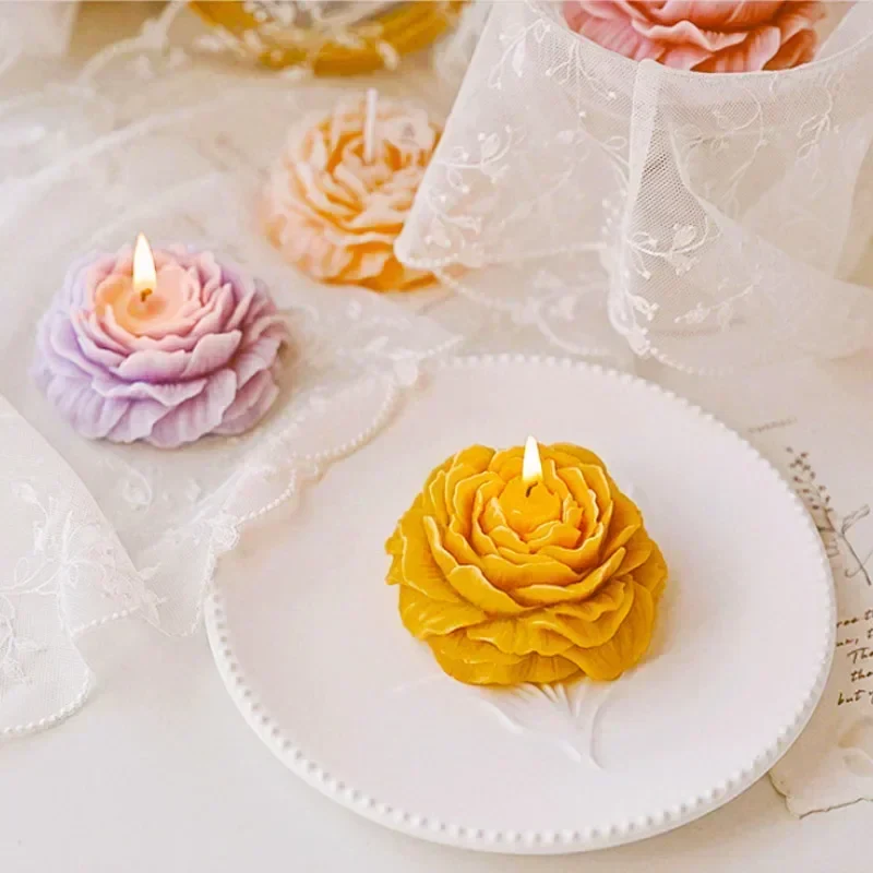 bougie 3d fleur dœillet décoration aromathérapie et cadeaux