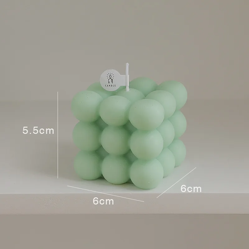 bougie cube parfumée à bulles en cire de soja artisanale - Image 9