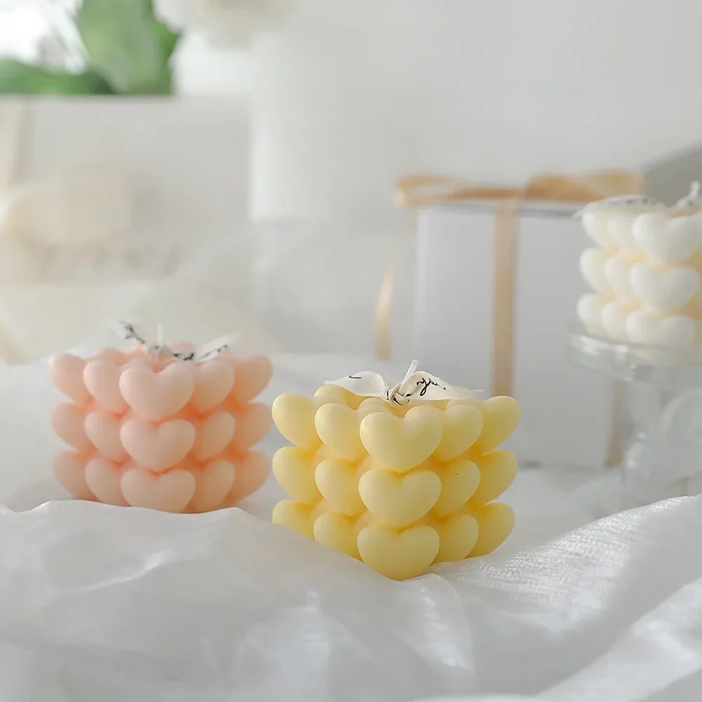 bougie d'aromathérapie artisanale en forme de cœur parfumée - Image 4