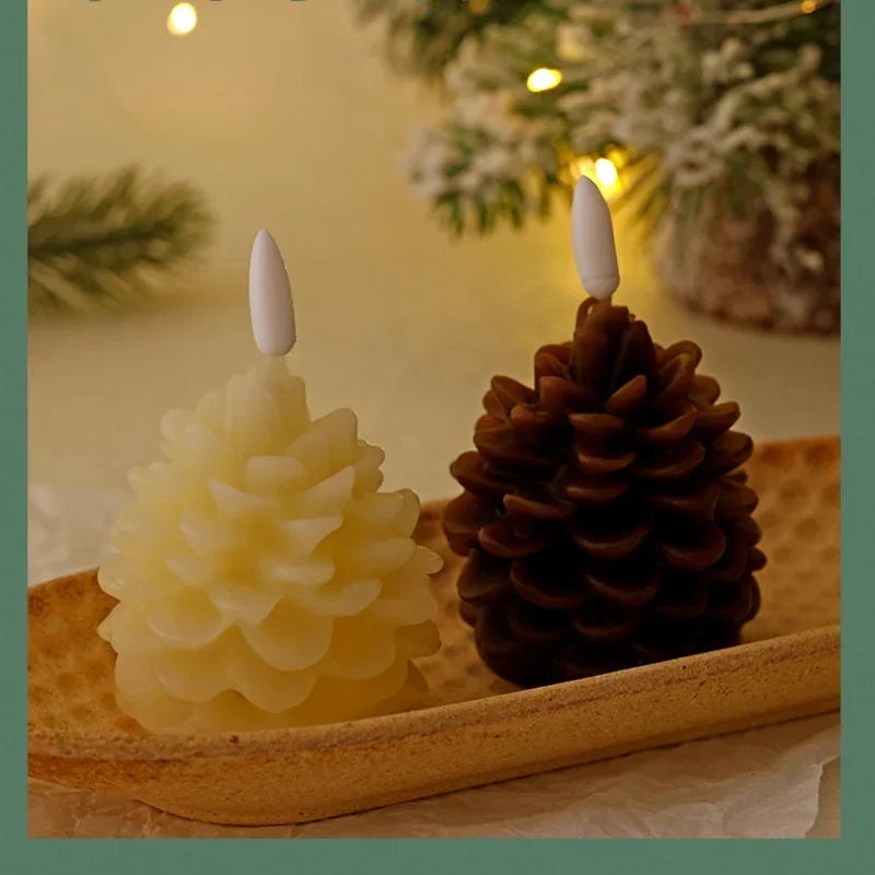 bougie led pomme de pin sans flamme pour décoration intérieure festive - Image 5