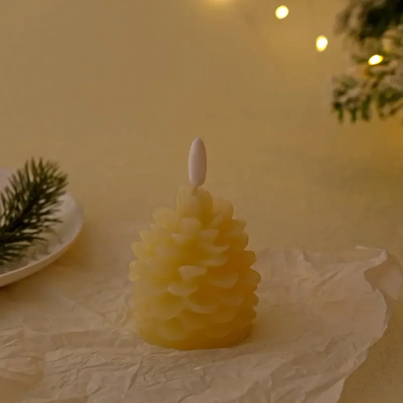 bougie led pomme de pin sans flamme pour décoration intérieure festive - Image 6