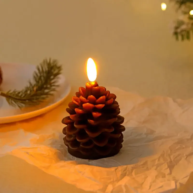 bougie led pomme de pin sans flamme pour décoration intérieure festive - Image 7