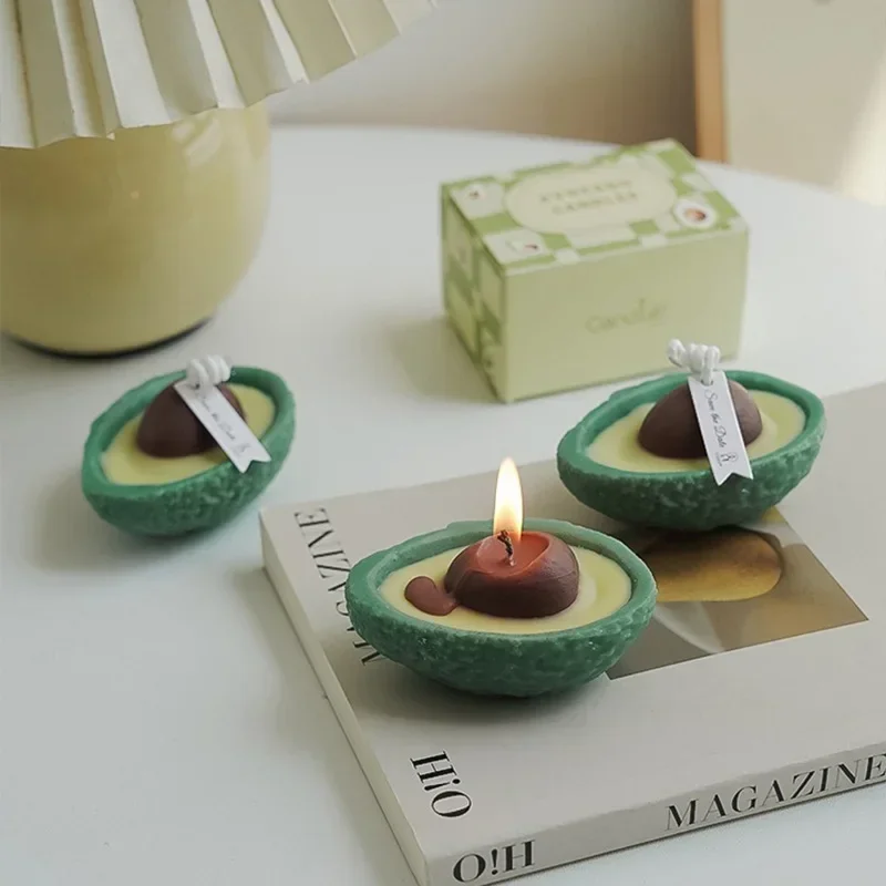 bougie parfumée aromathérapie imitation avocat en cire de soja - Image 2