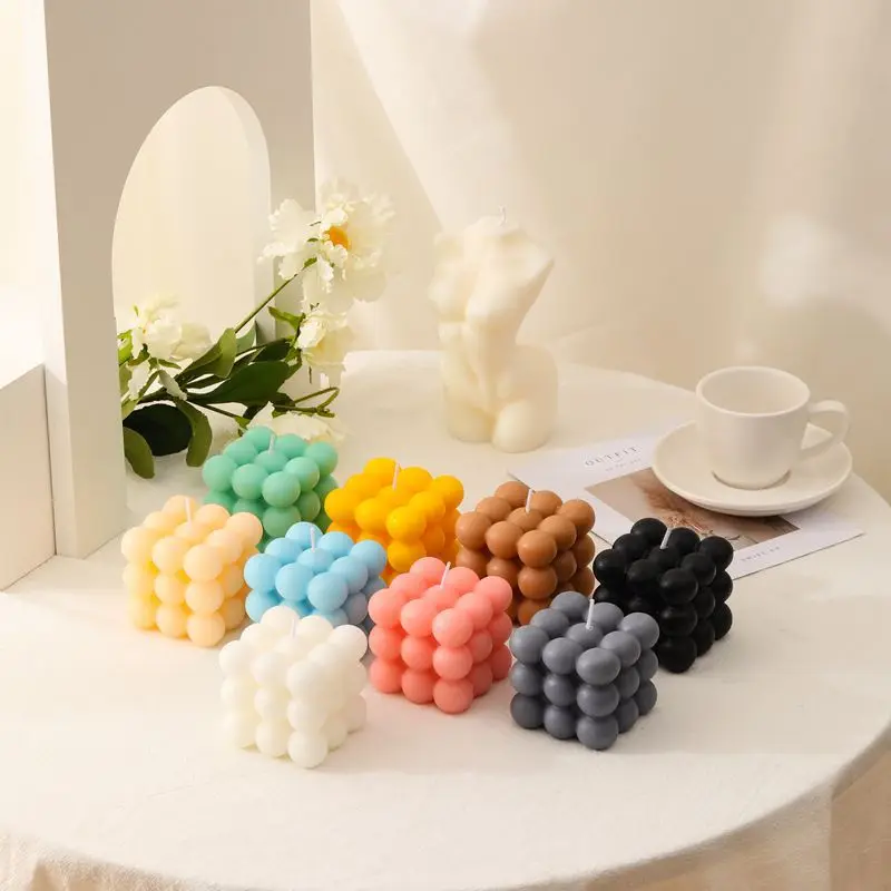 bougie parfumée big cube pour décoration moderne et aromathérapie - Image 3