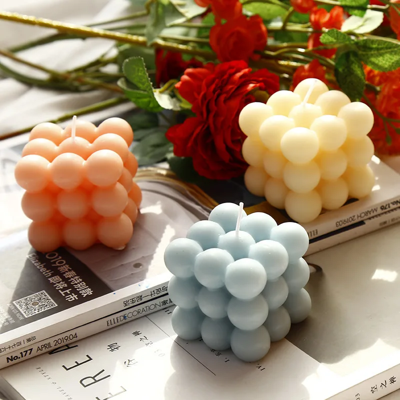 bougie parfumée big cube pour décoration moderne et aromathérapie - Image 5