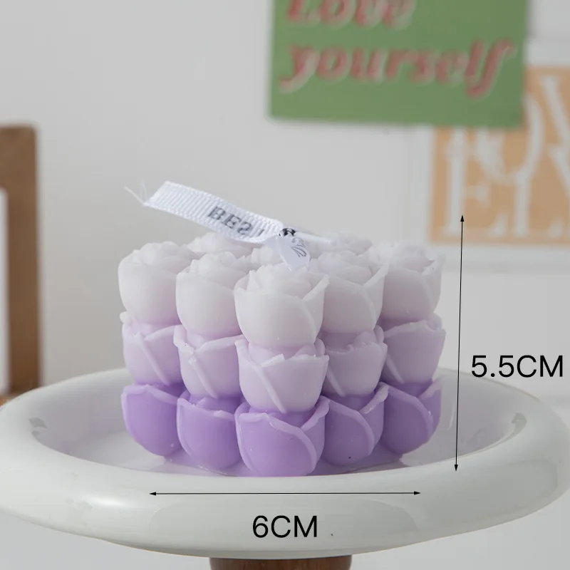 bougie parfumée big cube pour décoration moderne et aromathérapie - Image 7