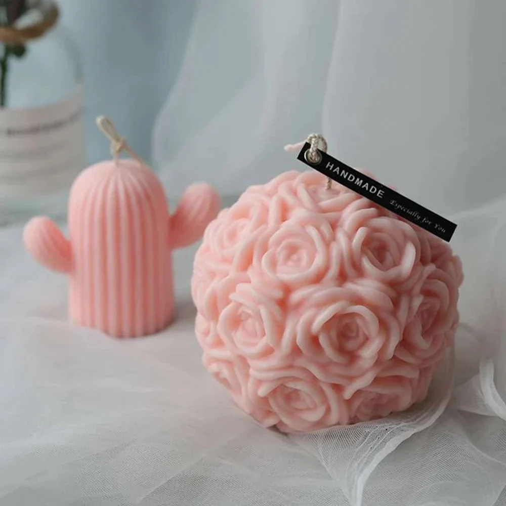 bougie parfumée boule fleur rose décoration pour la maison cadeau - Image 4