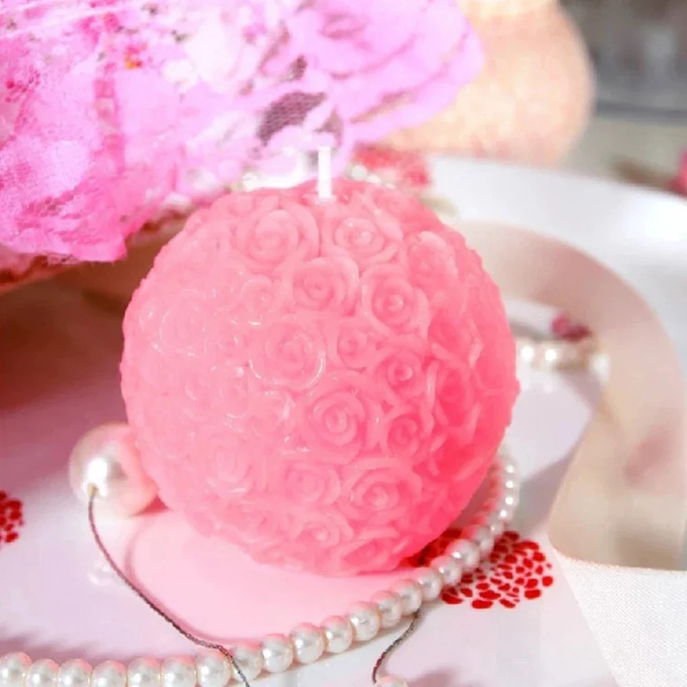 bougie parfumée boule fleur rose décoration pour la maison cadeau - Image 5