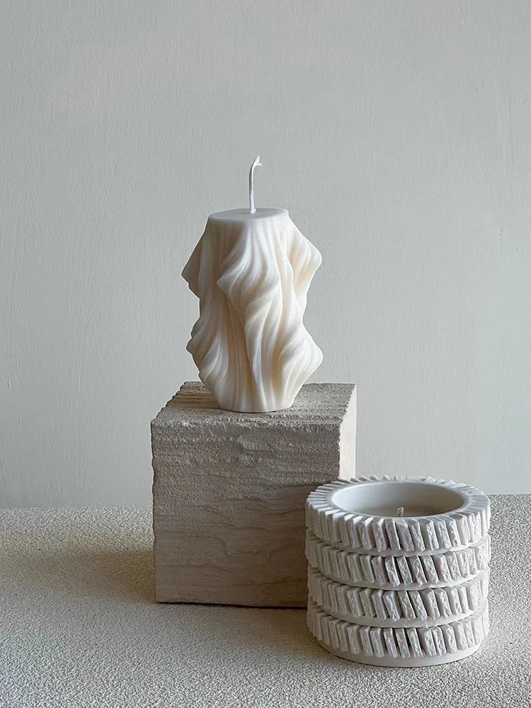 bougie parfumée créative décorative à vagues géométriques pour la maison - Image 2
