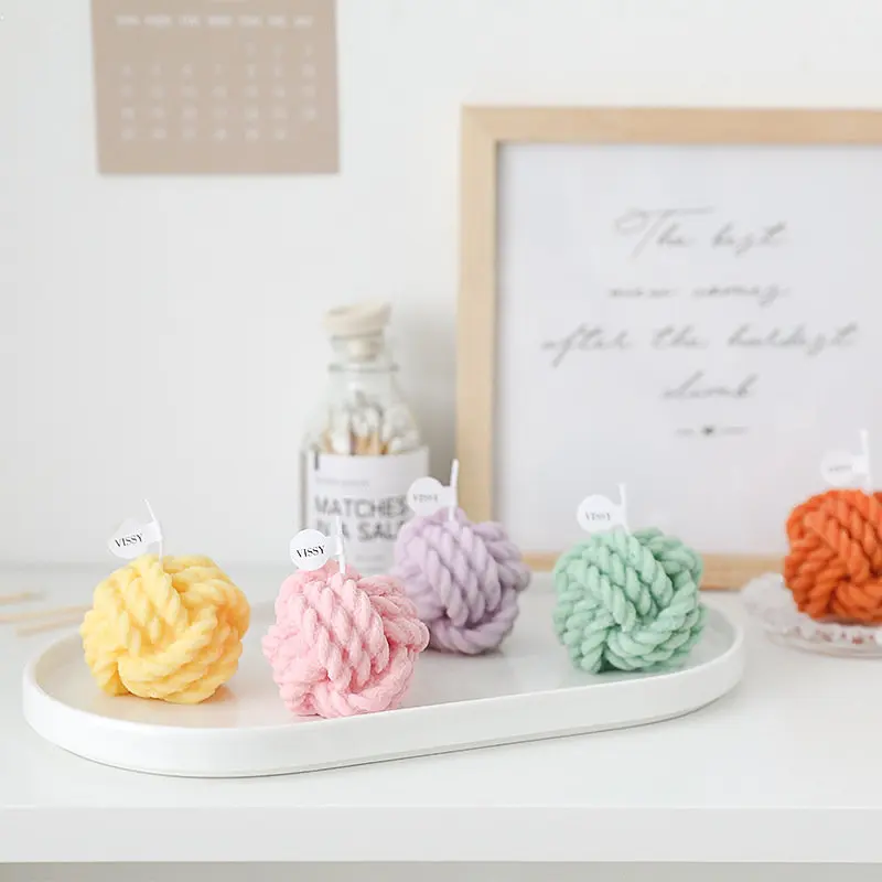 bougie parfumée en forme de boule en cire de soja décorative et mignonne - Image 3