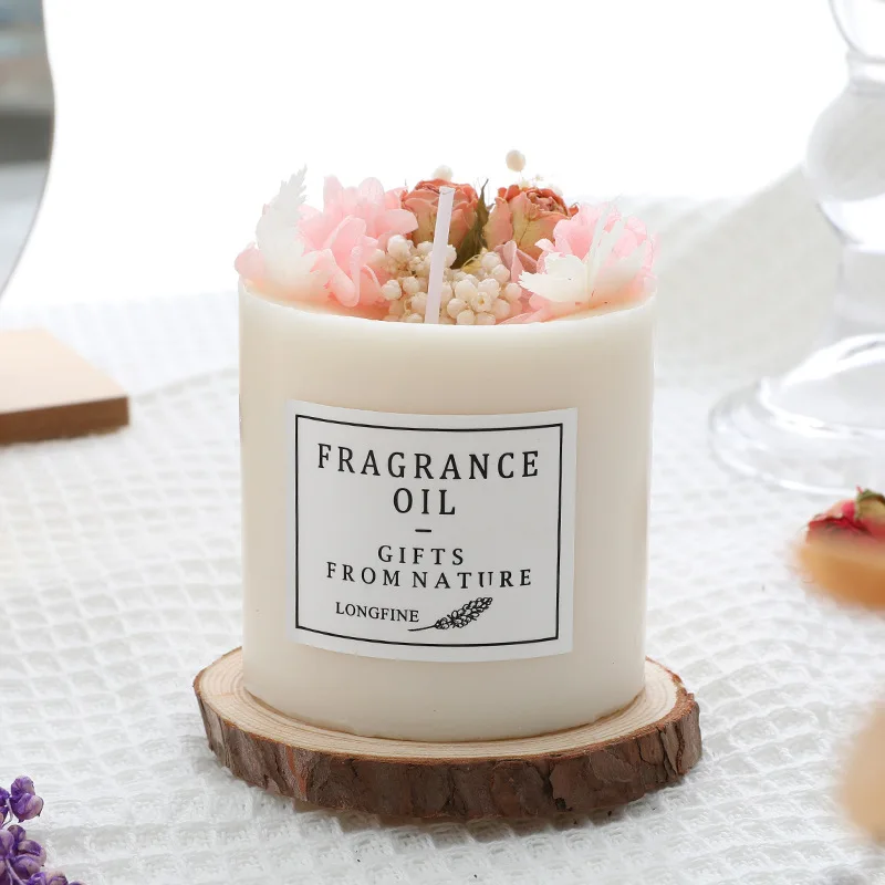 bougie parfumée fleurs séchées en cire de soja décorative et romantique - Image 10