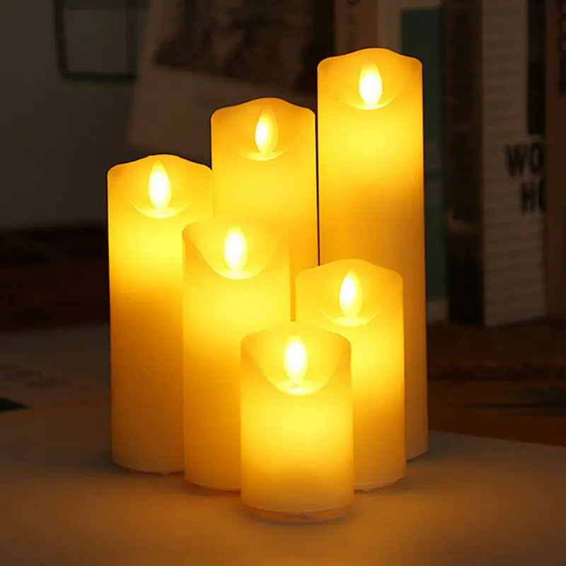 bougie pilier led rechargeable à bord ondulé décoration festive - Image 7