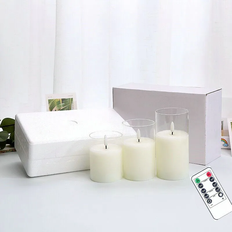 bougie pilier led rechargeable décorative avec télécommande en tube 3D - Image 10