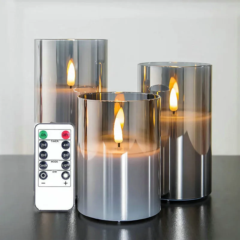 bougie pilier led rechargeable décorative avec télécommande en tube 3D - Image 11