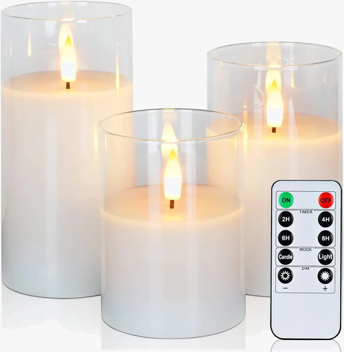 bougie pilier led rechargeable décorative avec télécommande en tube 3D - Image 4