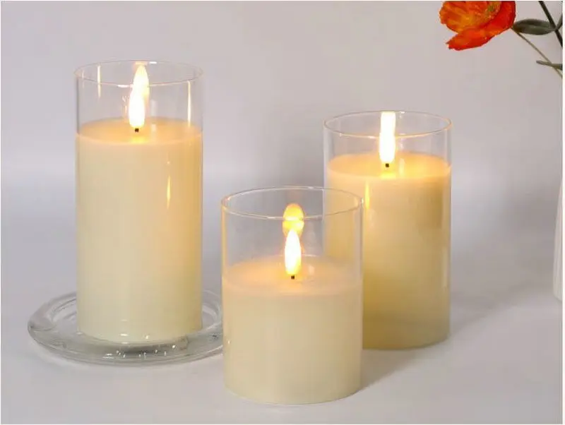 bougie pilier led rechargeable décorative avec télécommande en tube 3D - Image 5