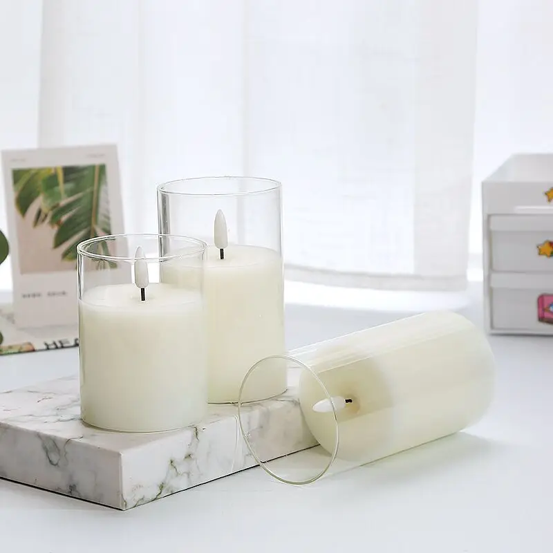 bougie pilier led rechargeable décorative avec télécommande en tube 3D - Image 8