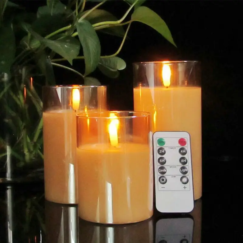 bougie pilier led rechargeable décorative avec télécommande en tube 3D - Image 9