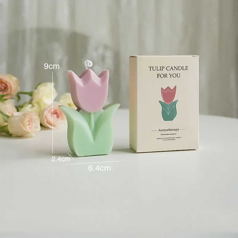 bougie tulipe artisanale parfumée pour décorations et aromathérapie - Image 11
