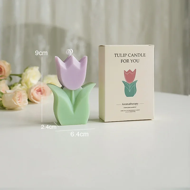 bougie tulipe artisanale parfumée pour décorations et aromathérapie - Image 9