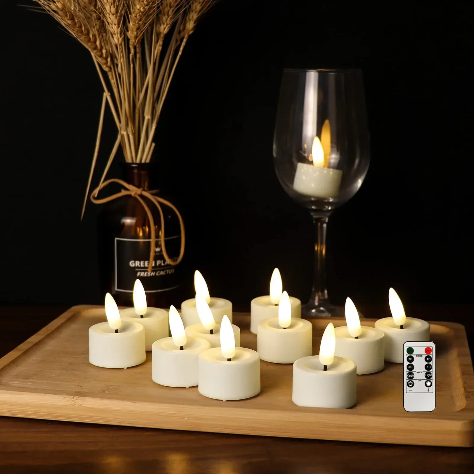 bougies chauffe-plat led sans flamme avec télécommande pour décorations festives - Image 3