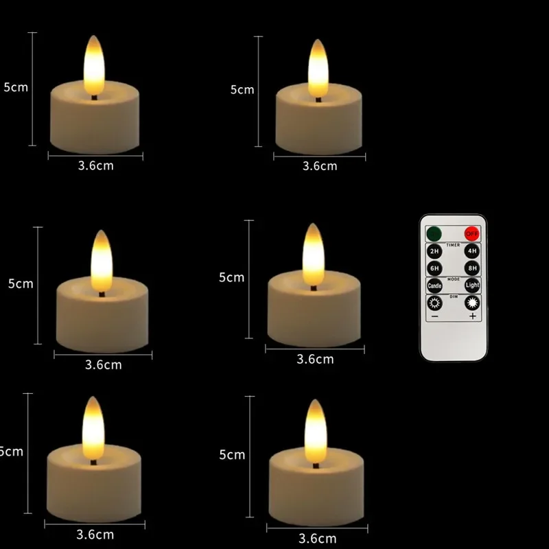 bougies chauffe-plat led sans flamme avec télécommande pour décorations festives - Image 7