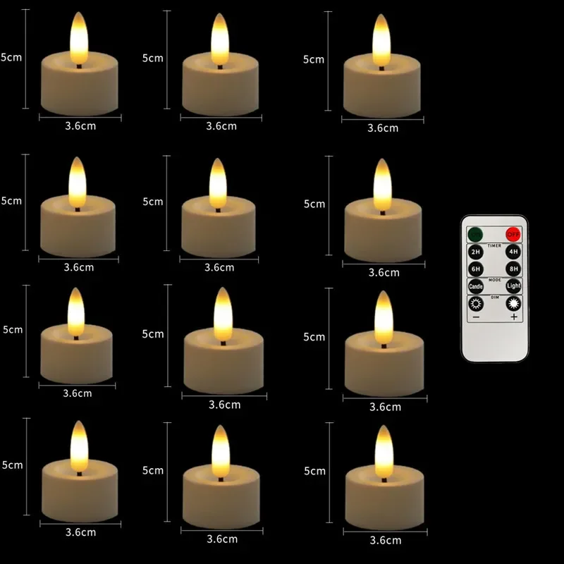 bougies chauffe-plat led sans flamme avec télécommande pour décorations festives - Image 8