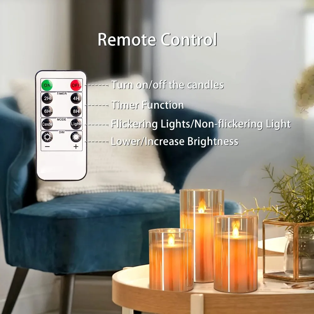 bougies LED décoratives avec télécommande et minuterie pour événements festifs - Image 3