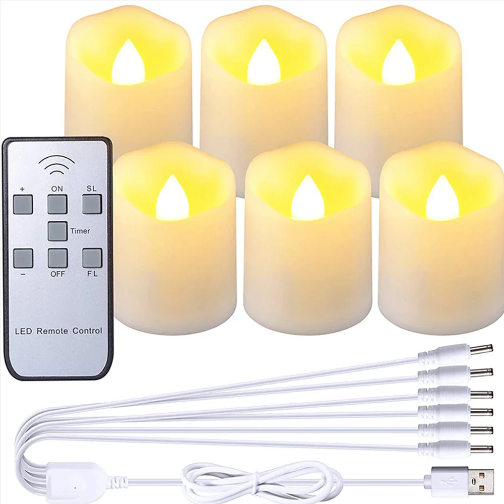 bougies led sans flamme avec minuterie rechargeable et télécommande - Image 7