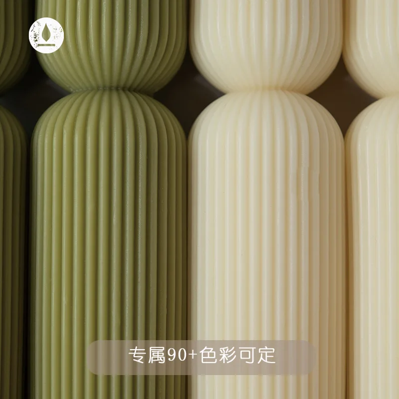 bougies parfumées artisanales avec colonnes rayées et carillons éoliens - Image 4