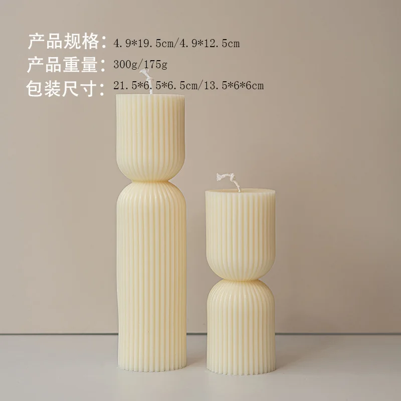 bougies parfumées artisanales avec colonnes rayées et carillons éoliens - Image 9