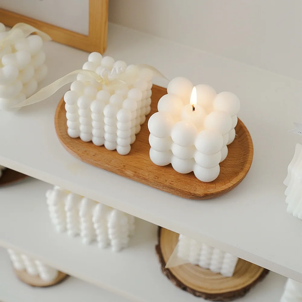 bougies parfumées cube rubik en cire de soja pour décoration et aromathérapie - Image 2