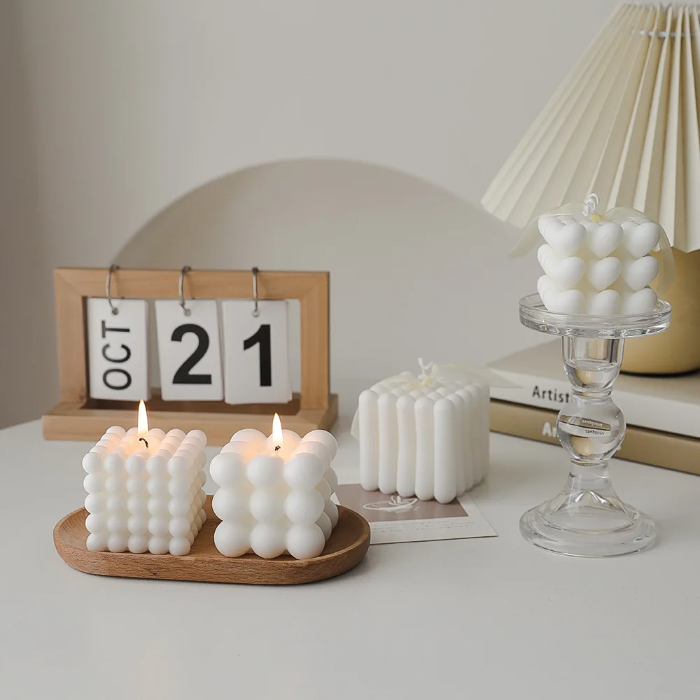 bougies parfumées cube rubik en cire de soja pour décoration et aromathérapie - Image 4