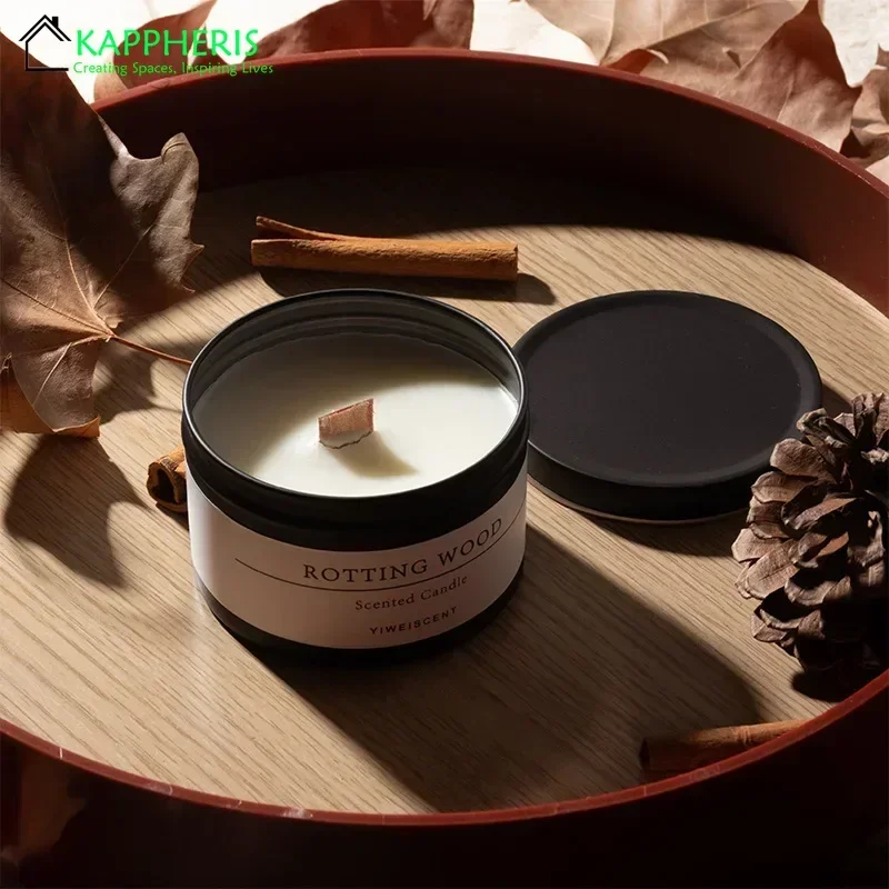 bougies parfumées en boîte de conserve avec fleurs séchées - Image 3