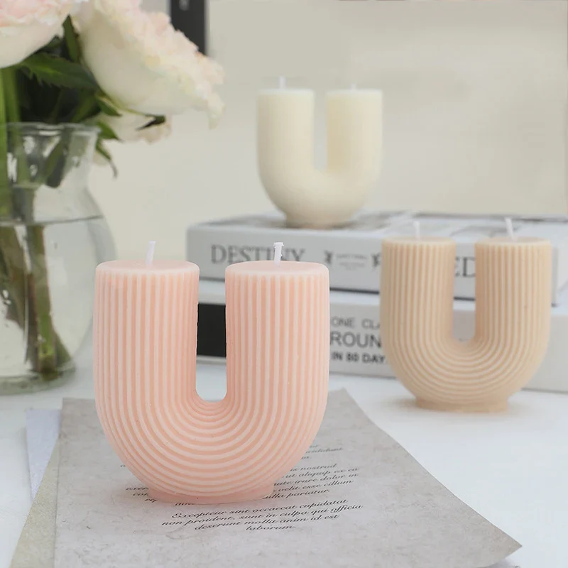bougies parfumées géométriques en forme de u pour décoration intérieure - Image 6