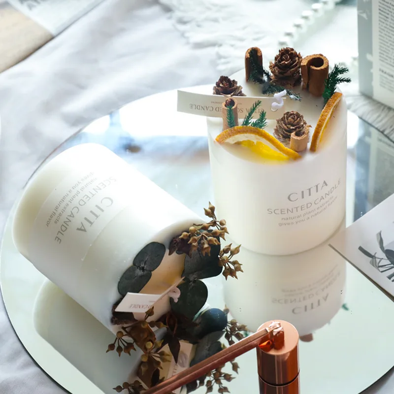 bougies parfumées romantiques aux fleurs séchées pour intérieur - Image 3