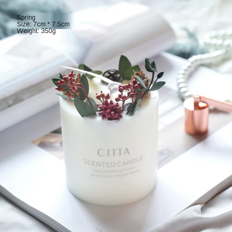 bougies parfumées romantiques aux fleurs séchées pour intérieur - Image 7