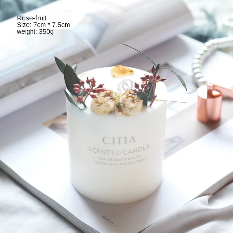 bougies parfumées romantiques aux fleurs séchées pour intérieur - Image 8