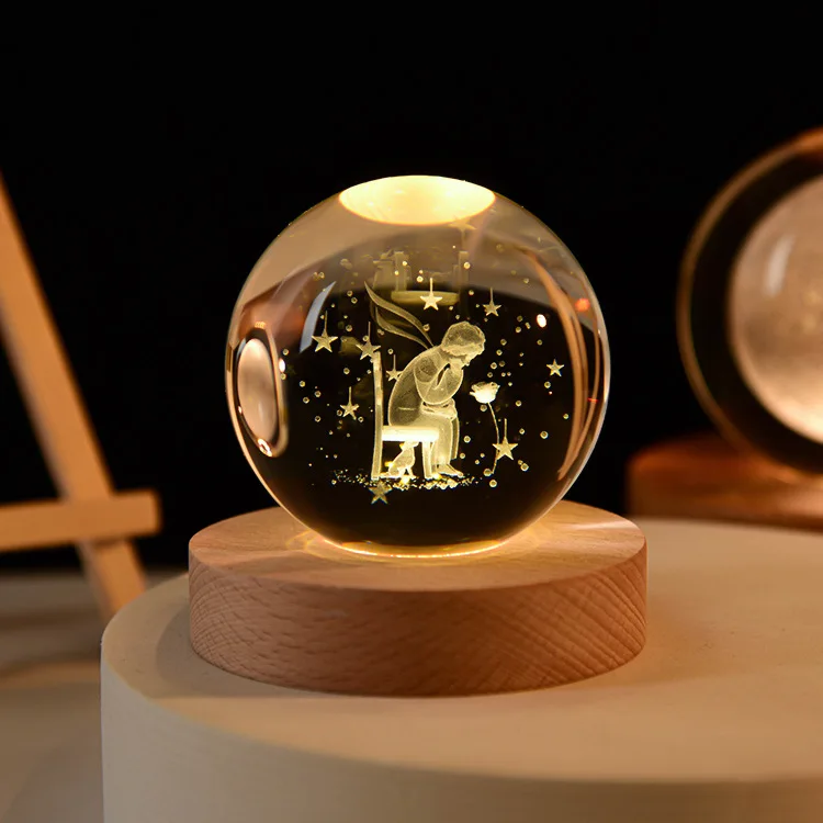 boule de cristal 3D système solaire gravé cadeau décoratif - Image 10