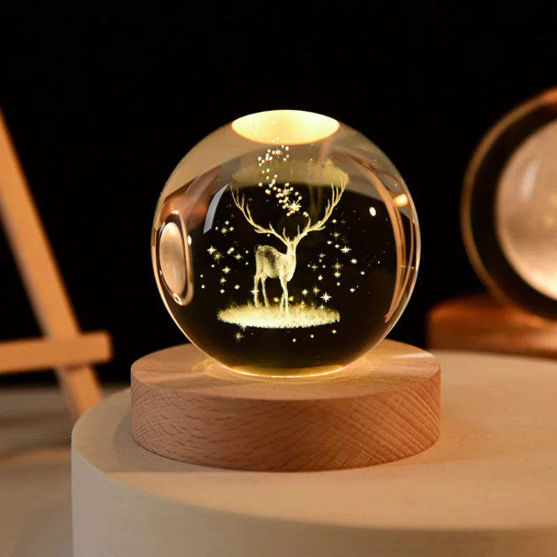 boule de cristal 3D système solaire gravé cadeau décoratif - Image 11