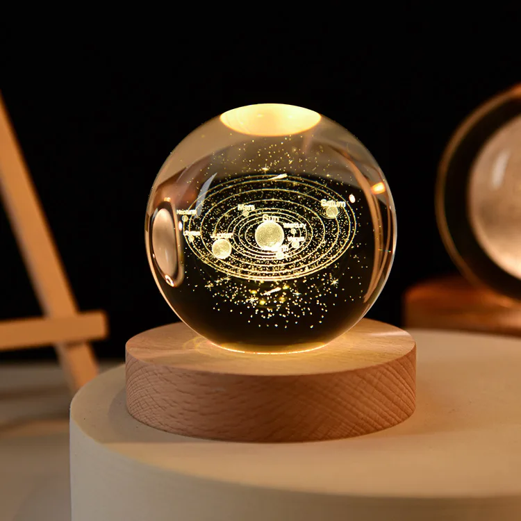 boule de cristal 3D système solaire gravé cadeau décoratif - Image 12