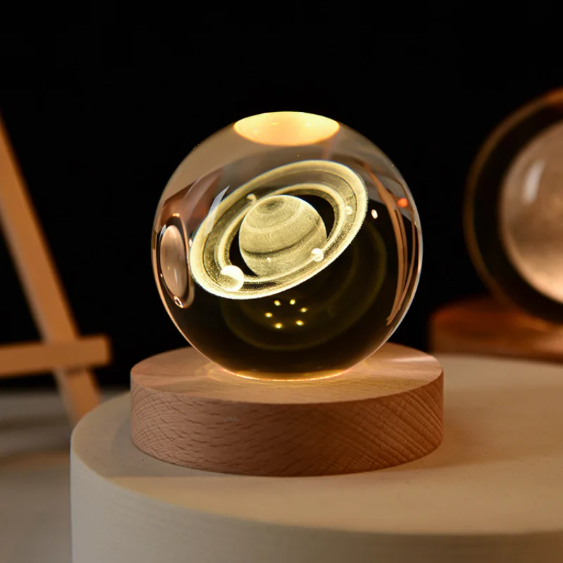 boule de cristal 3D système solaire gravé cadeau décoratif - Image 13