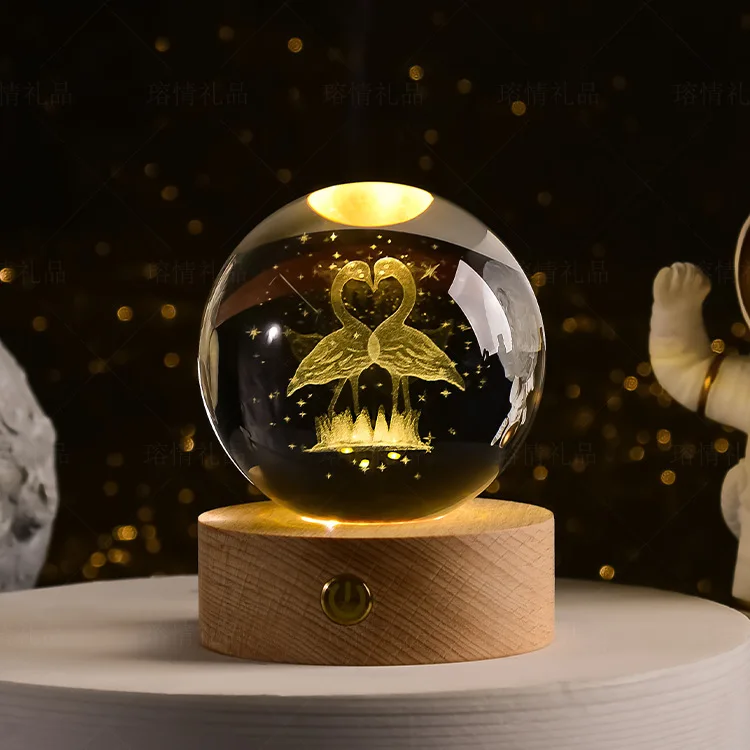 boule de cristal 3D système solaire gravé cadeau décoratif - Image 14