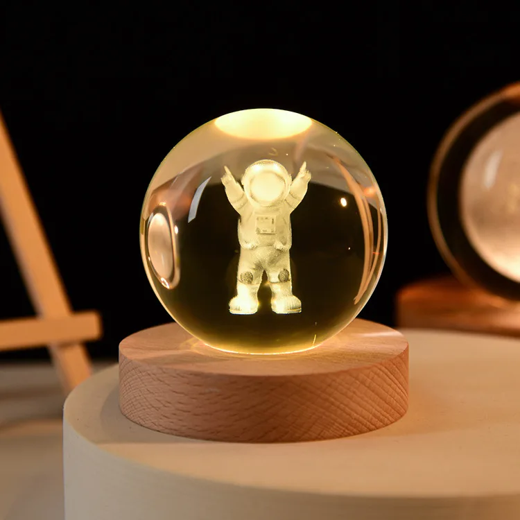 boule de cristal 3D système solaire gravé cadeau décoratif - Image 16